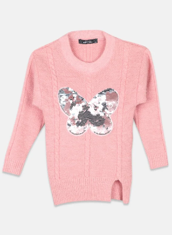 Girls Light Pink Printed Top